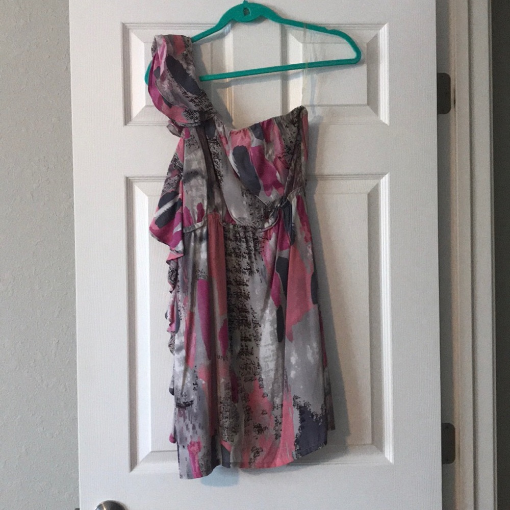 Fun pattern one shoulder dress-size Small
